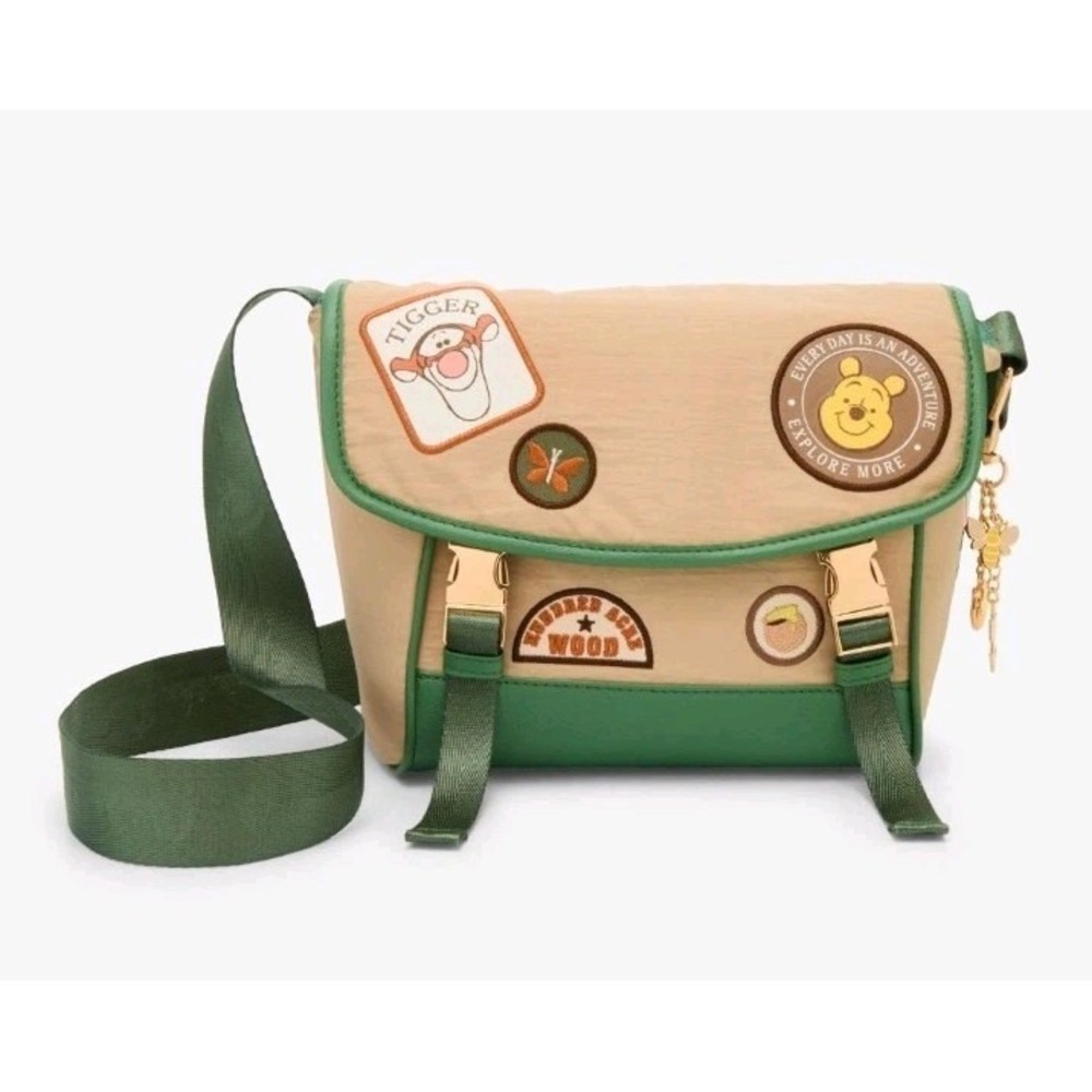 NEW Disney Winnie the Pooh & Friends & Bag Charms‎ Patches Crossbody Canvas Bag